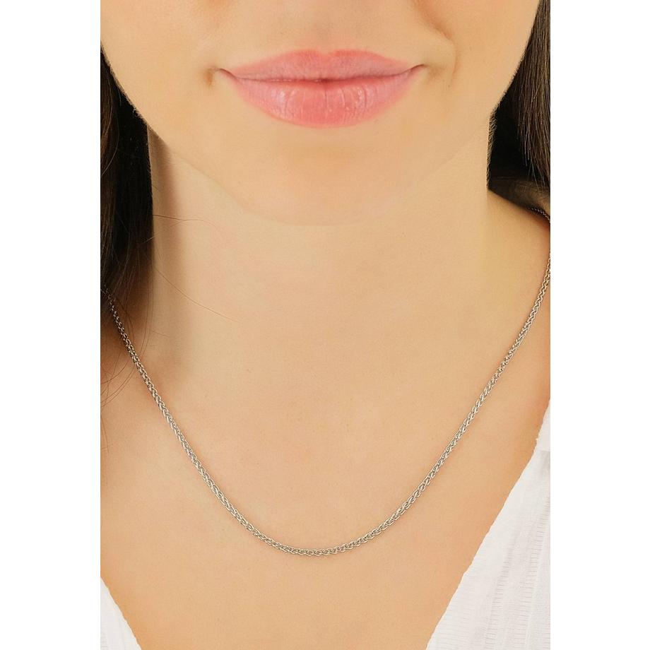 MUAU Schmuck  Collier palmier or blanc 750, 2.5mm, 50cm 