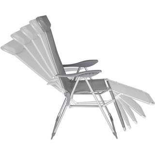 Tectake Set di 2 sedie pieghevoli Jana in alluminio con poggiatesta e poggiapiedi  