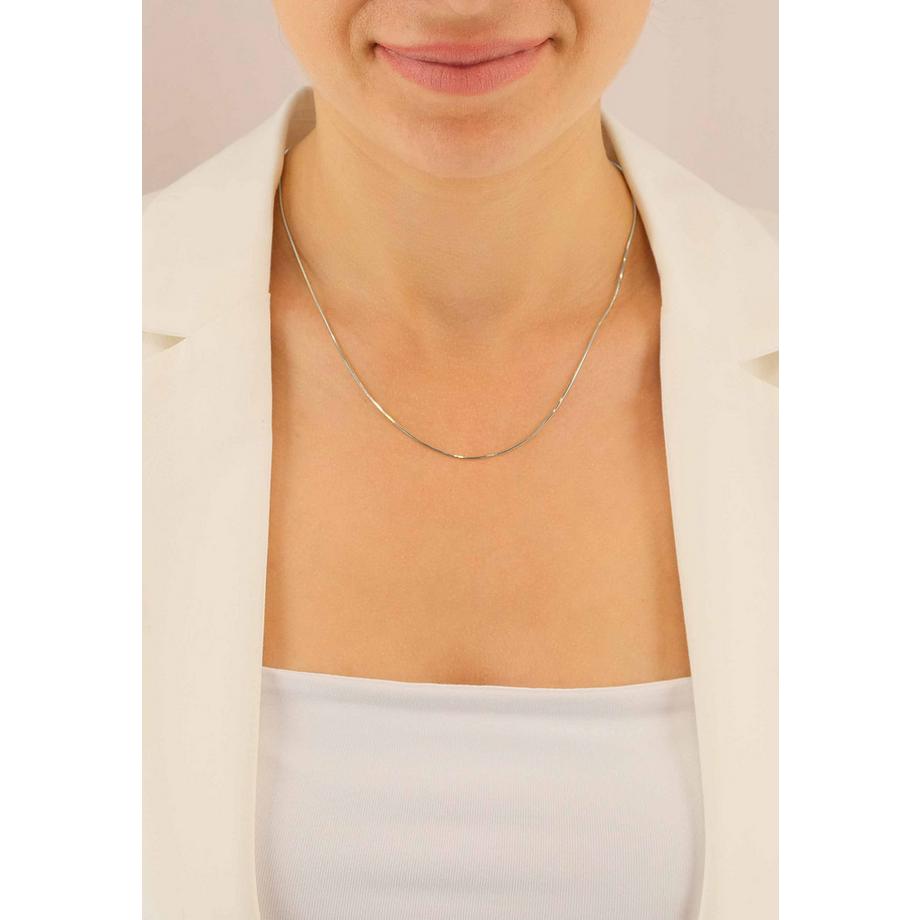 MUAU Schmuck  Collier serpent or blanc 750, 1mm, 50cm 