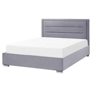 Beliani Bett mit Bettkasten aus Samtstoff Modern ROUEN  