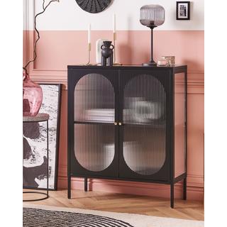 Beliani Armoire vitrine en Acier Moderne SARRE  