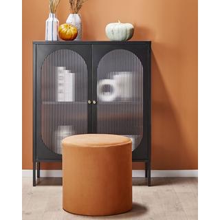 Beliani Armoire vitrine en Acier Moderne SARRE  