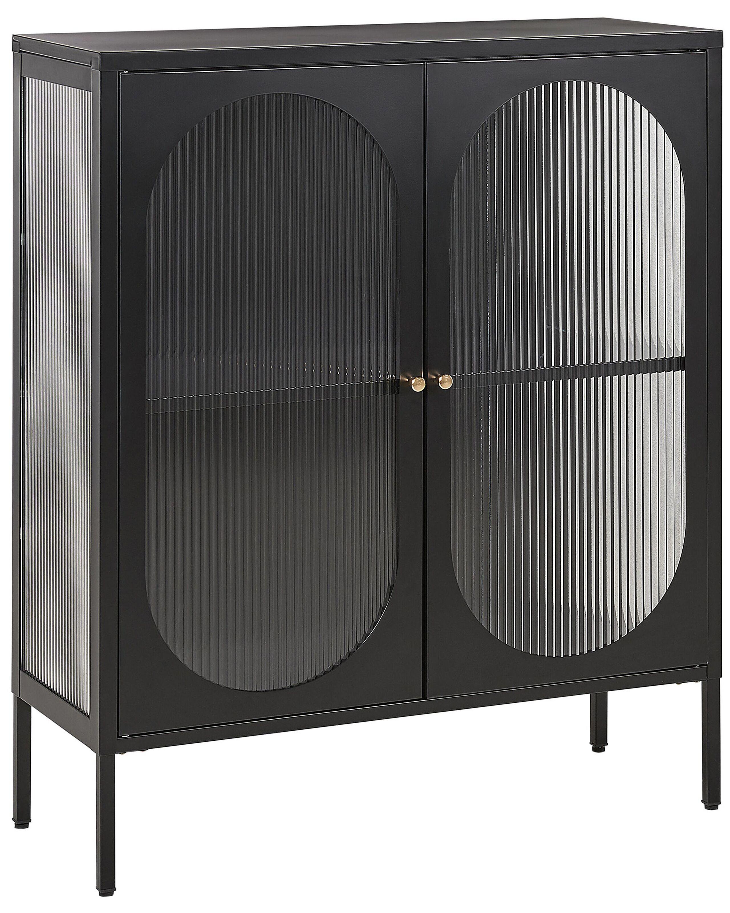 Beliani Armoire vitrine en Acier Moderne SARRE  