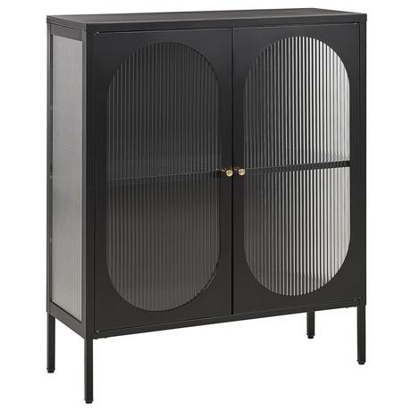 Beliani Armoire vitrine en Acier Moderne SARRE  