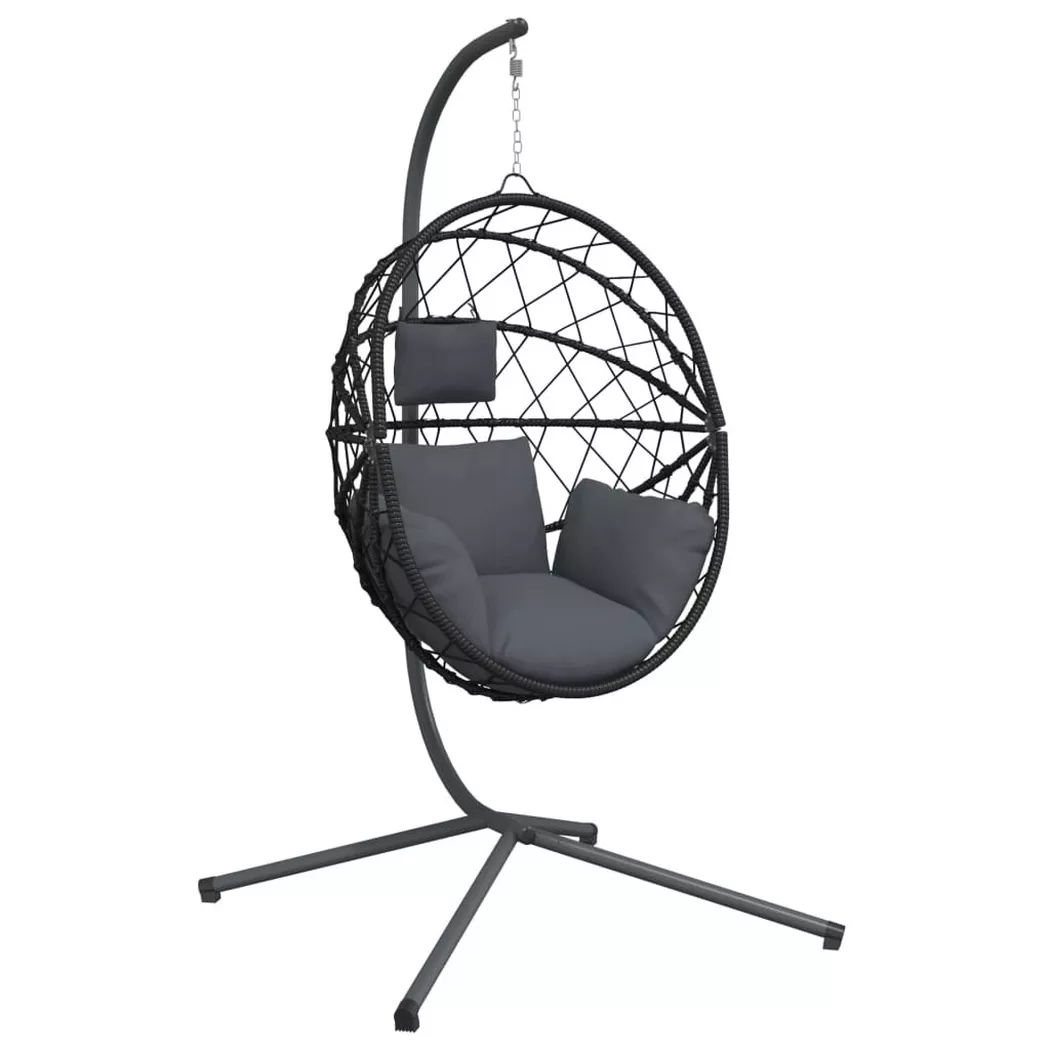 VidaXL - sedia a uovo sospesa Rattan, One Size, Grigio