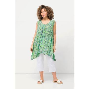 Blouse sans manches à encolure en V, ligne A et pli fantaisie