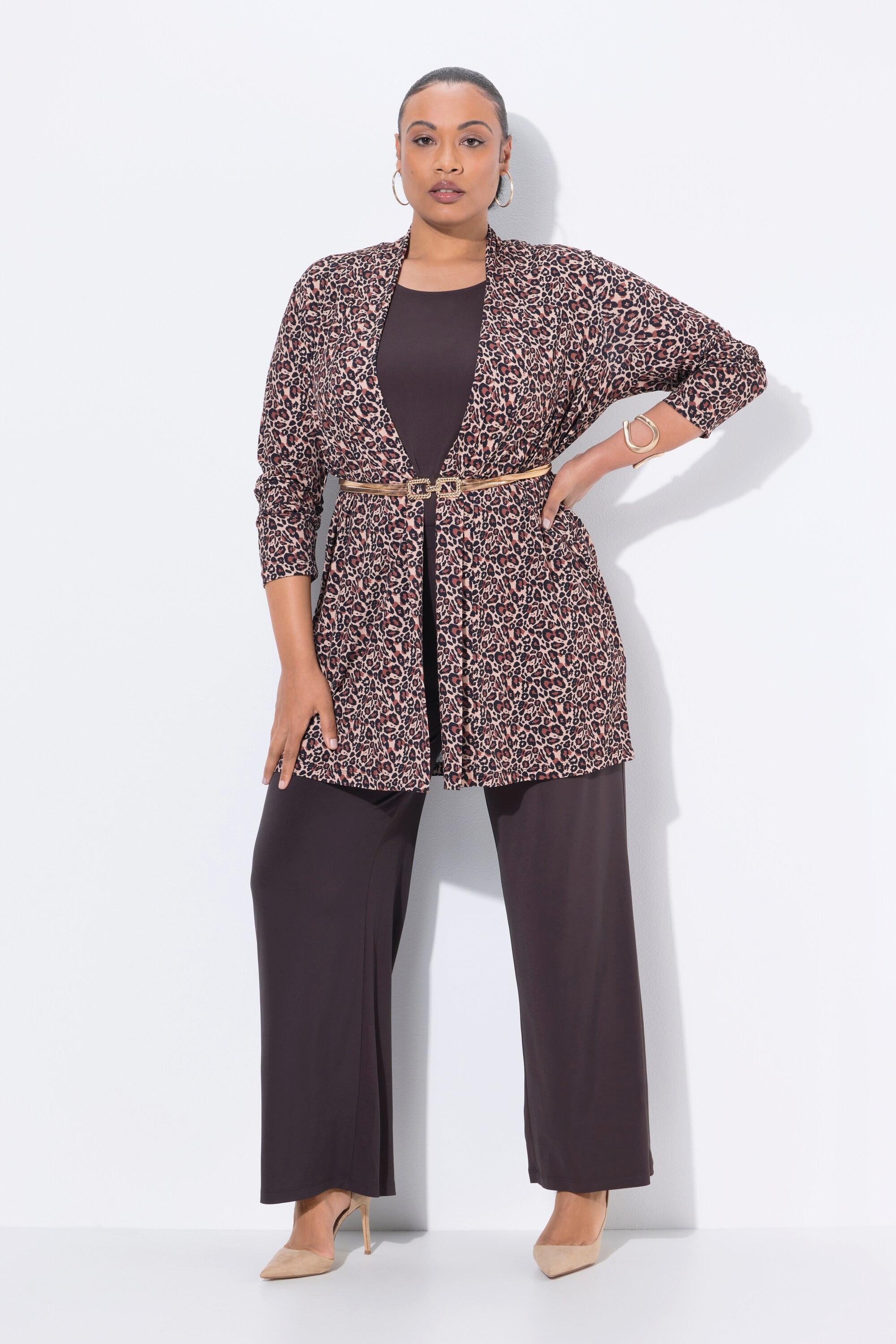 Ulla Popken Jerseyjacke V-Ausschnitt Langarm  