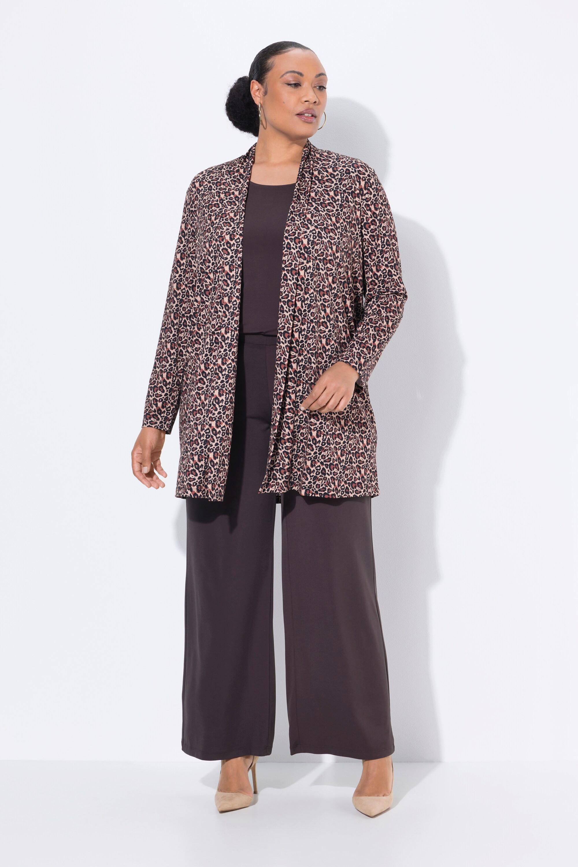 Ulla Popken Jerseyjacke V-Ausschnitt Langarm  