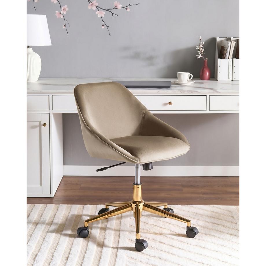 Beliani Chaise de bureau en Velours  BARDSDALE  