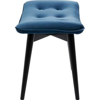 mutoni Tabouret Velours Vicky Noir Pétrole 46x59  