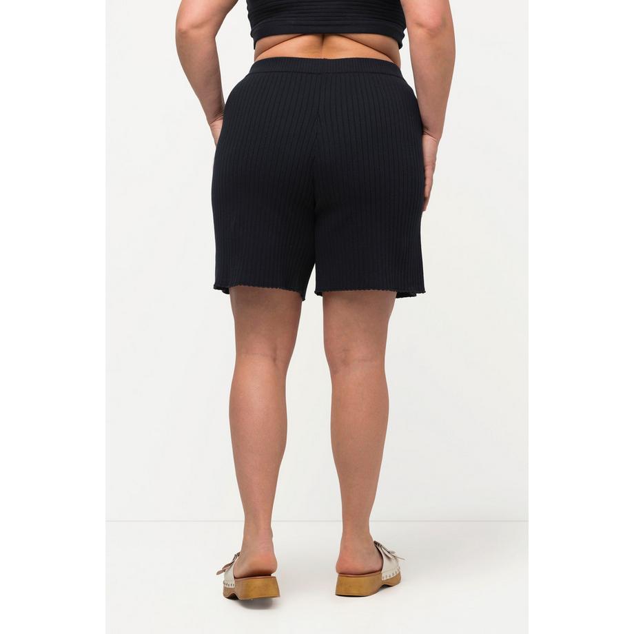 Ulla Popken Shorts di maglia taglio gamba ampio cintura elastica cotone biologico  