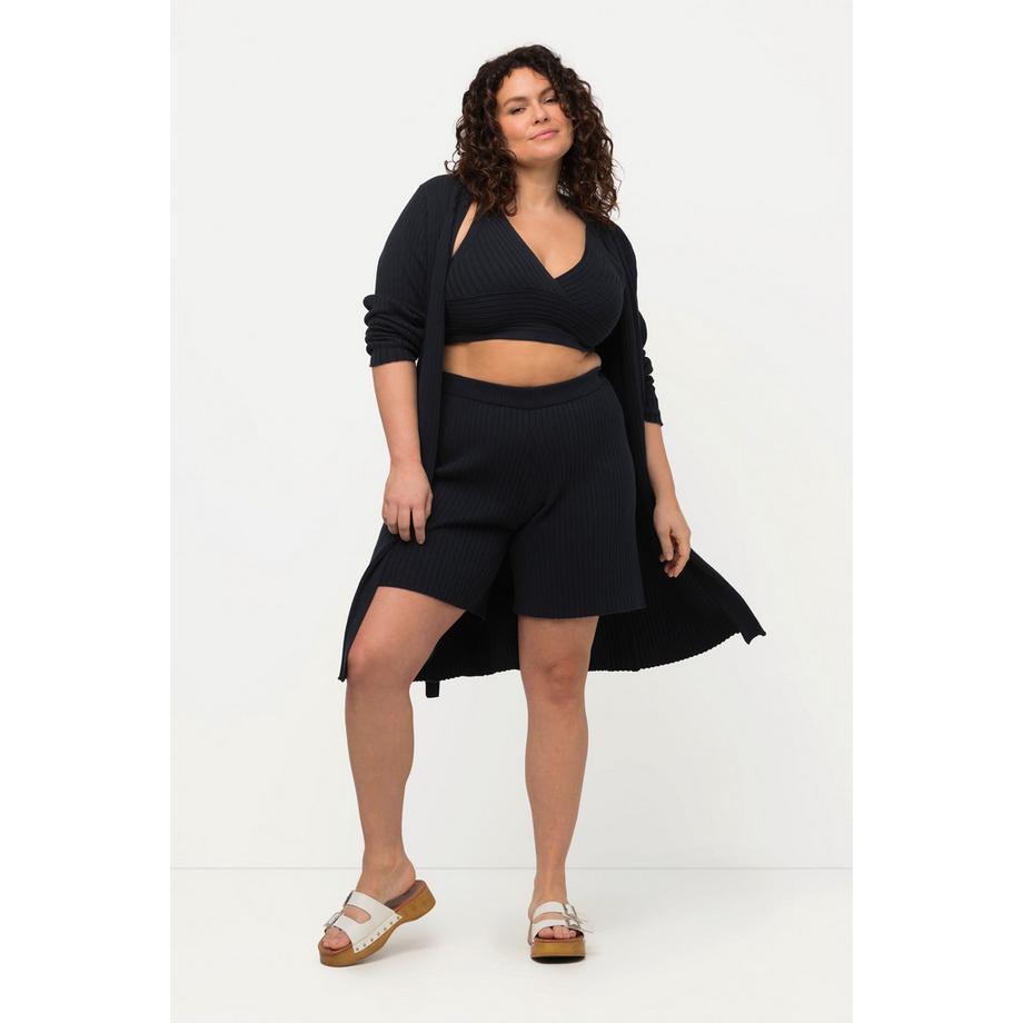 Ulla Popken Shorts di maglia taglio gamba ampio cintura elastica cotone biologico  