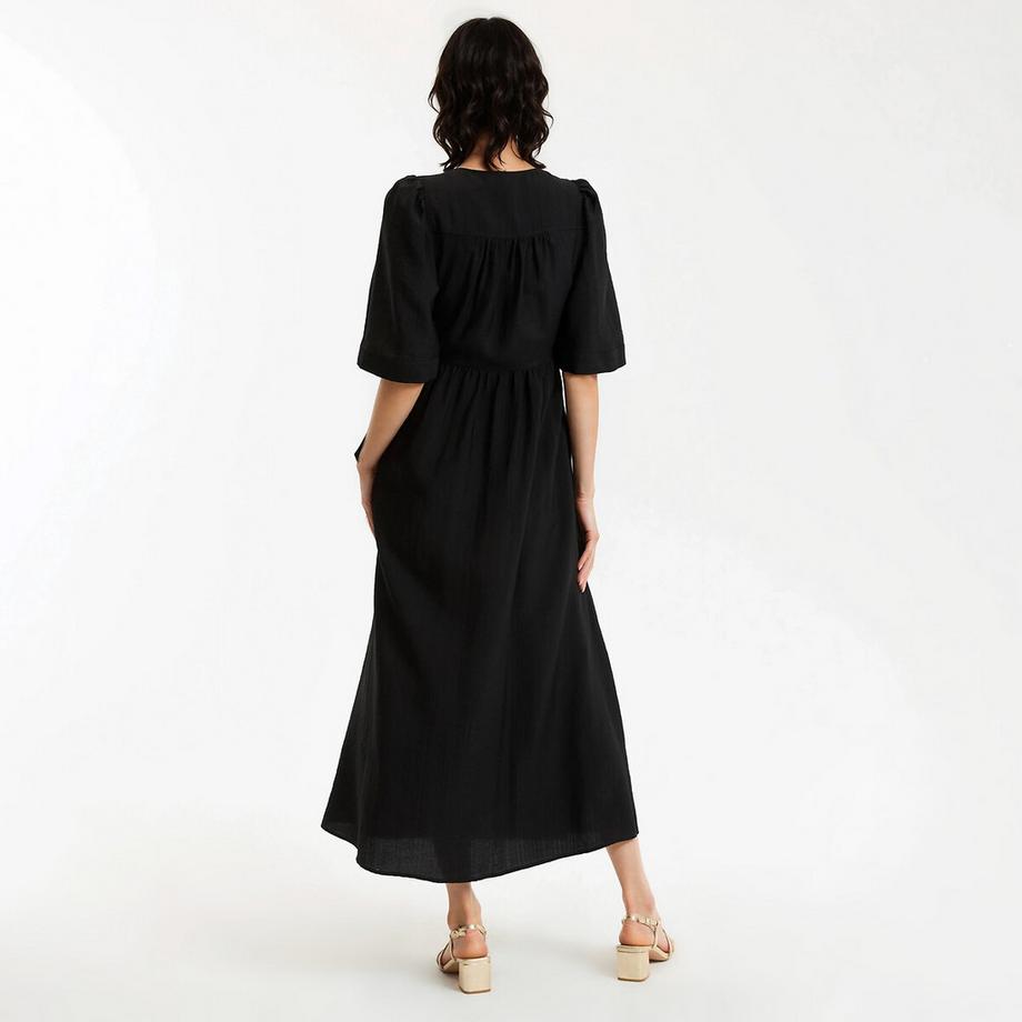 La Redoute Collections Langes Wickelkleid mit kurzen Ärmeln  