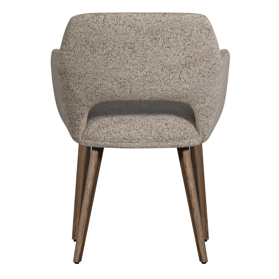 mutoni Chaise avec accoudoirs Murat nature avec pied en bois brun foncé  