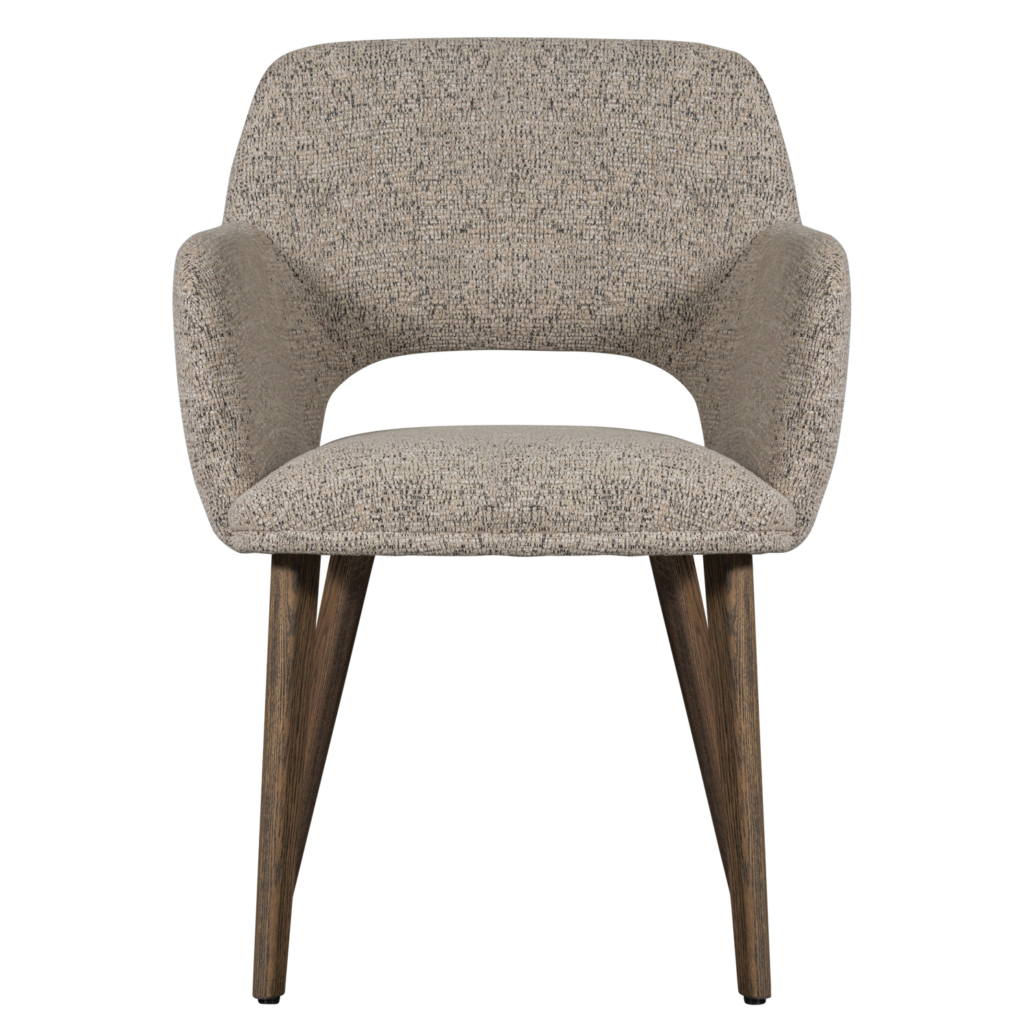 mutoni Poltrona naturale Murat con base in legno marrone scuro  