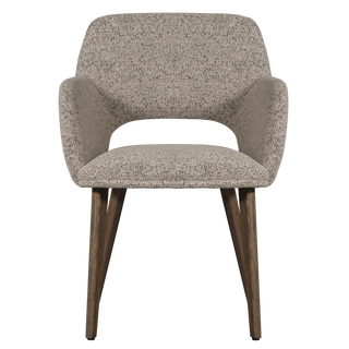 mutoni Poltrona naturale Murat con base in legno marrone scuro  