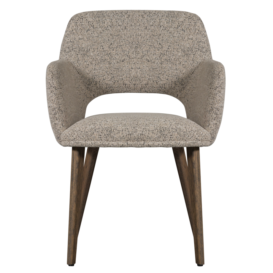 mutoni Chaise avec accoudoirs Murat nature avec pied en bois brun foncé  