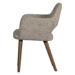 mutoni Poltrona naturale Murat con base in legno marrone scuro  