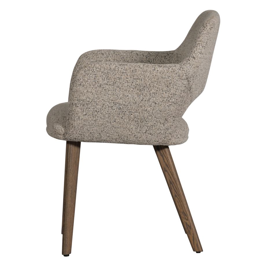 mutoni Chaise avec accoudoirs Murat nature avec pied en bois brun foncé  