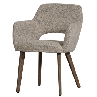 mutoni Poltrona naturale Murat con base in legno marrone scuro  