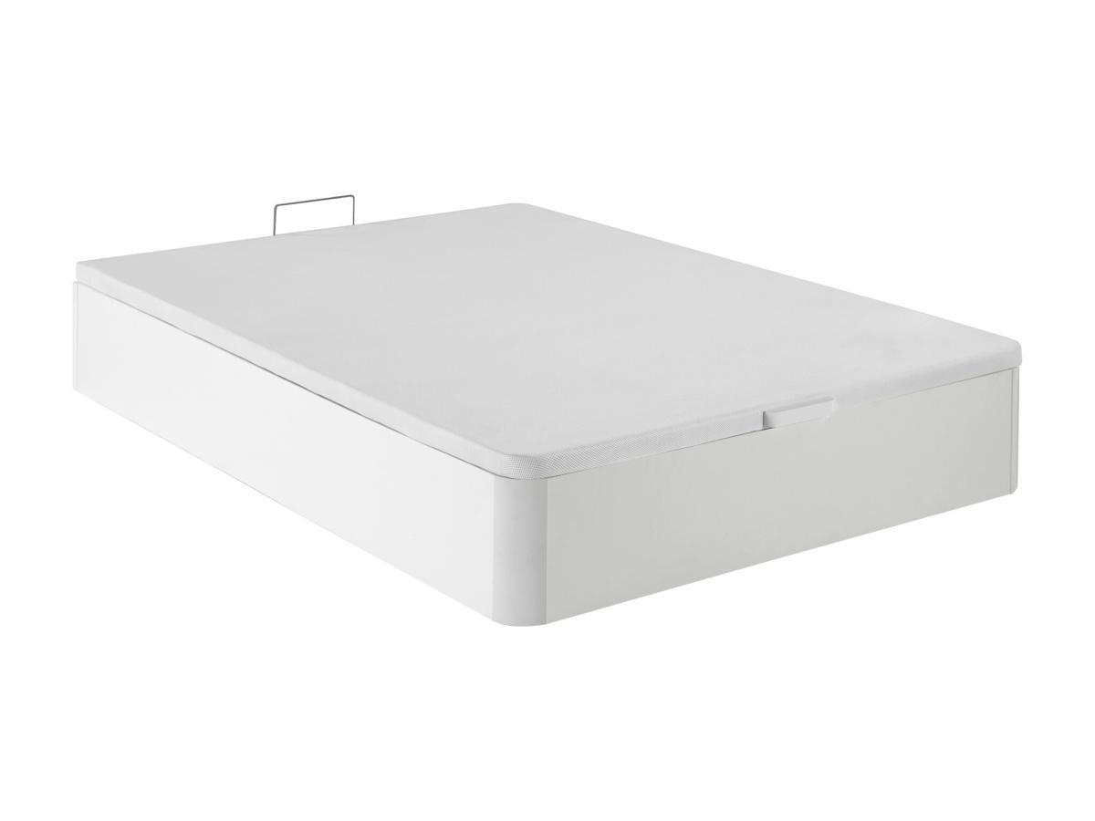 Vente-unique Ensemble 140 x 190 cm sommier coffre blanc + matelas mousse ép.15cm - ZEUS de DREAMEA  