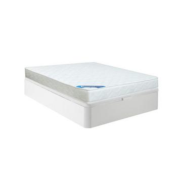 Ensemble 140 x 190 cm sommier coffre blanc + matelas mousse ép.15cm - ZEUS de DREAMEA