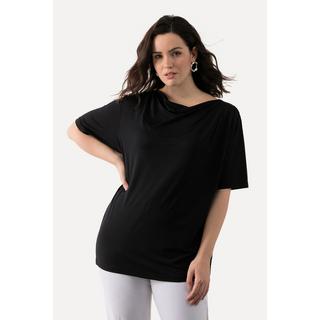 Ulla Popken  T-shirt con lyocell, scollo a goccia e mezze maniche 