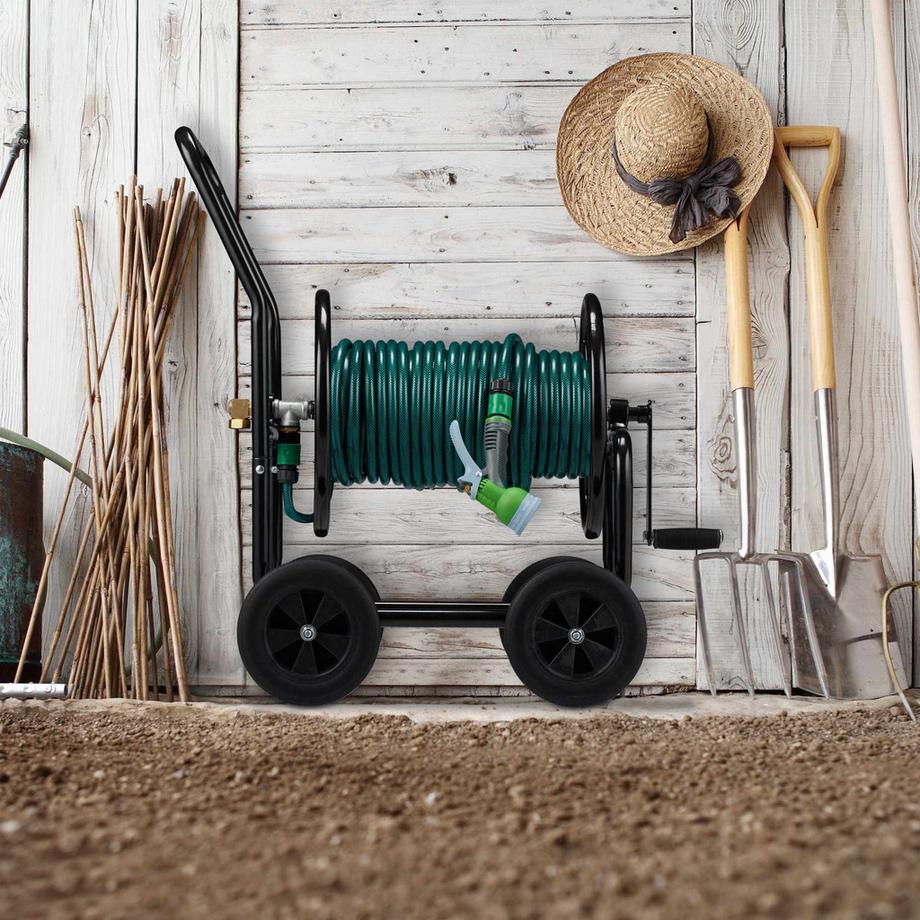 B2X  Schwarze Schlauchtrommel aus Metall 