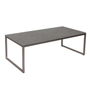 Table basse Obelisk U-Bein 120 - plateau gris clair - piètement inox