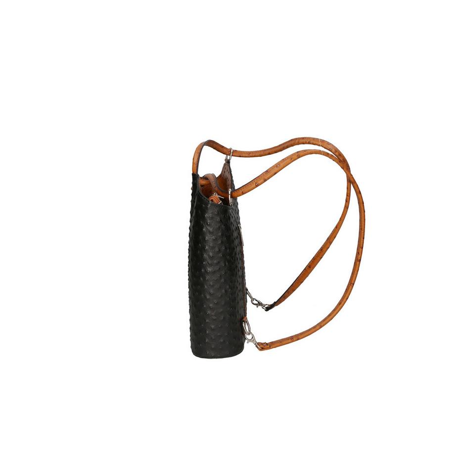 Gave Lux Sac à dos convertible en cuir imprimé autruche  