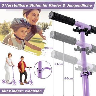 Northix  Scooter Roller klappbar Tretroller höhenverstellbar Cityroller 100kg Tragkraft Lila 