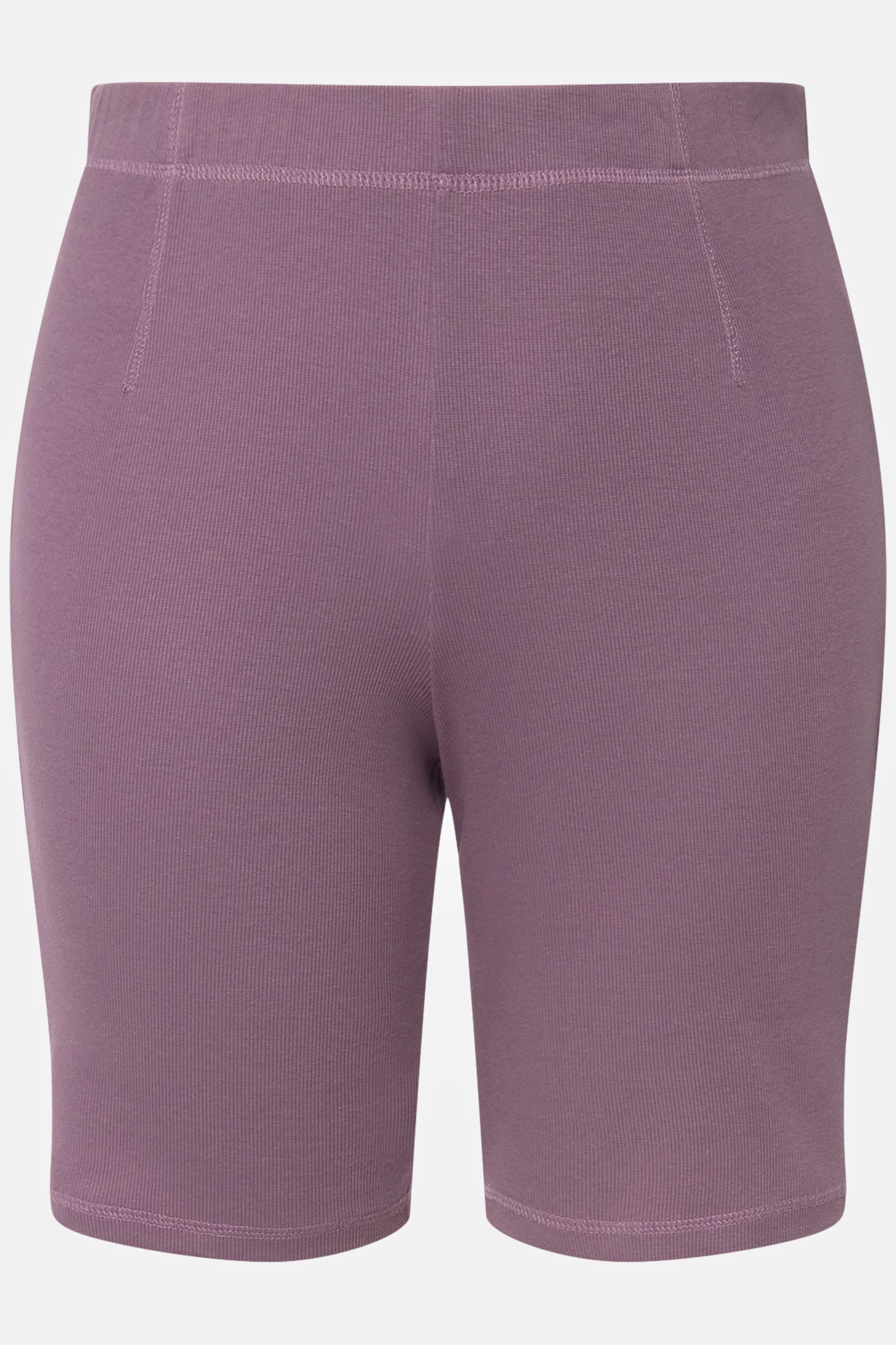 Ulla Popken  Pantaloncini aderenti da yoga in jersey a costine con cotone biologico 