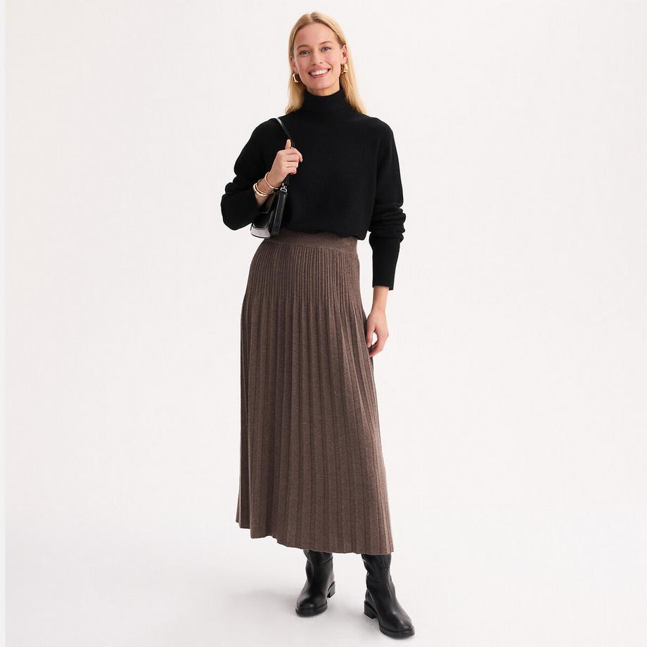 La Redoute Collections Plissee-Rock aus Maschenware in Midi-Länge  