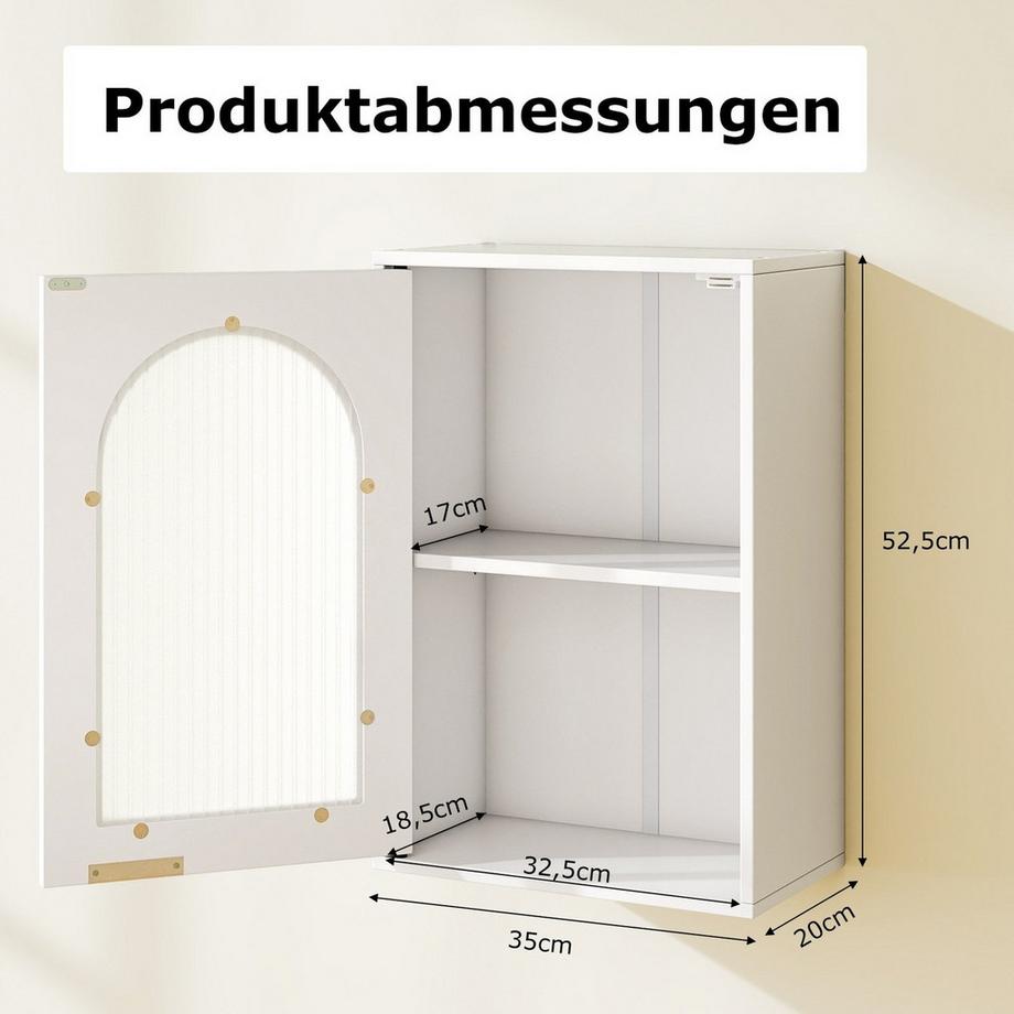Northix Badezimmer-Wandschrank – Glastür  