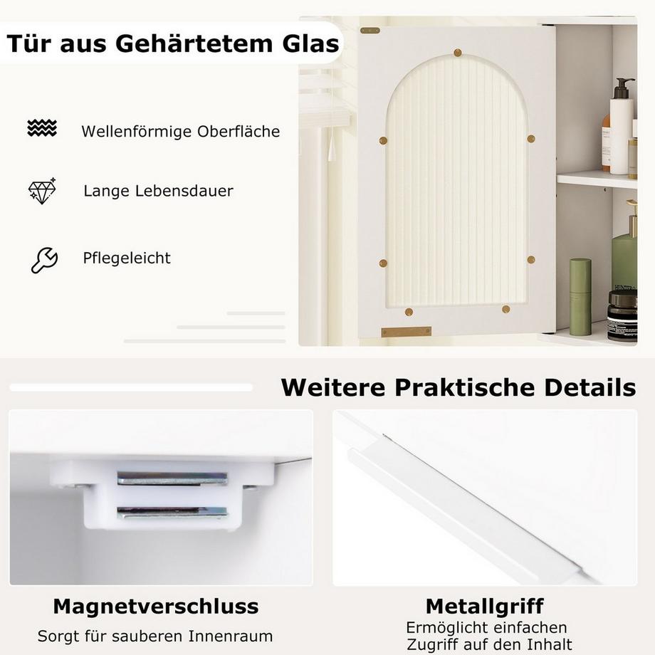 Northix Badezimmer-Wandschrank – Glastür  