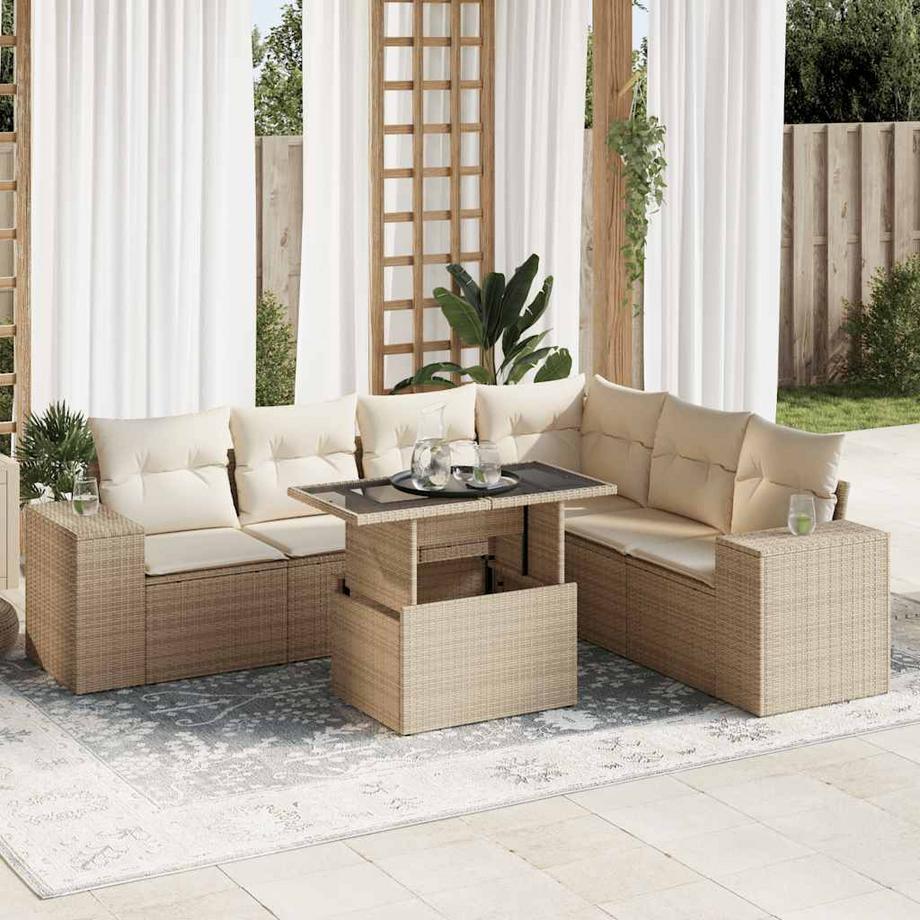 VidaXL Ensemble de canapés de jardin rotin synthétique  