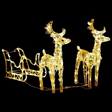 decorazione natalizia con renne e slitta