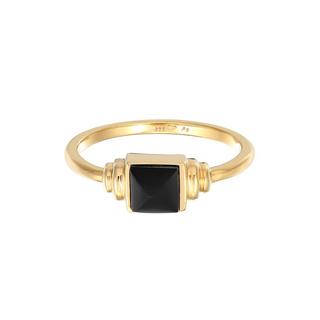 Elli  Bague Femmes Carré Vintage Avec Onyx 