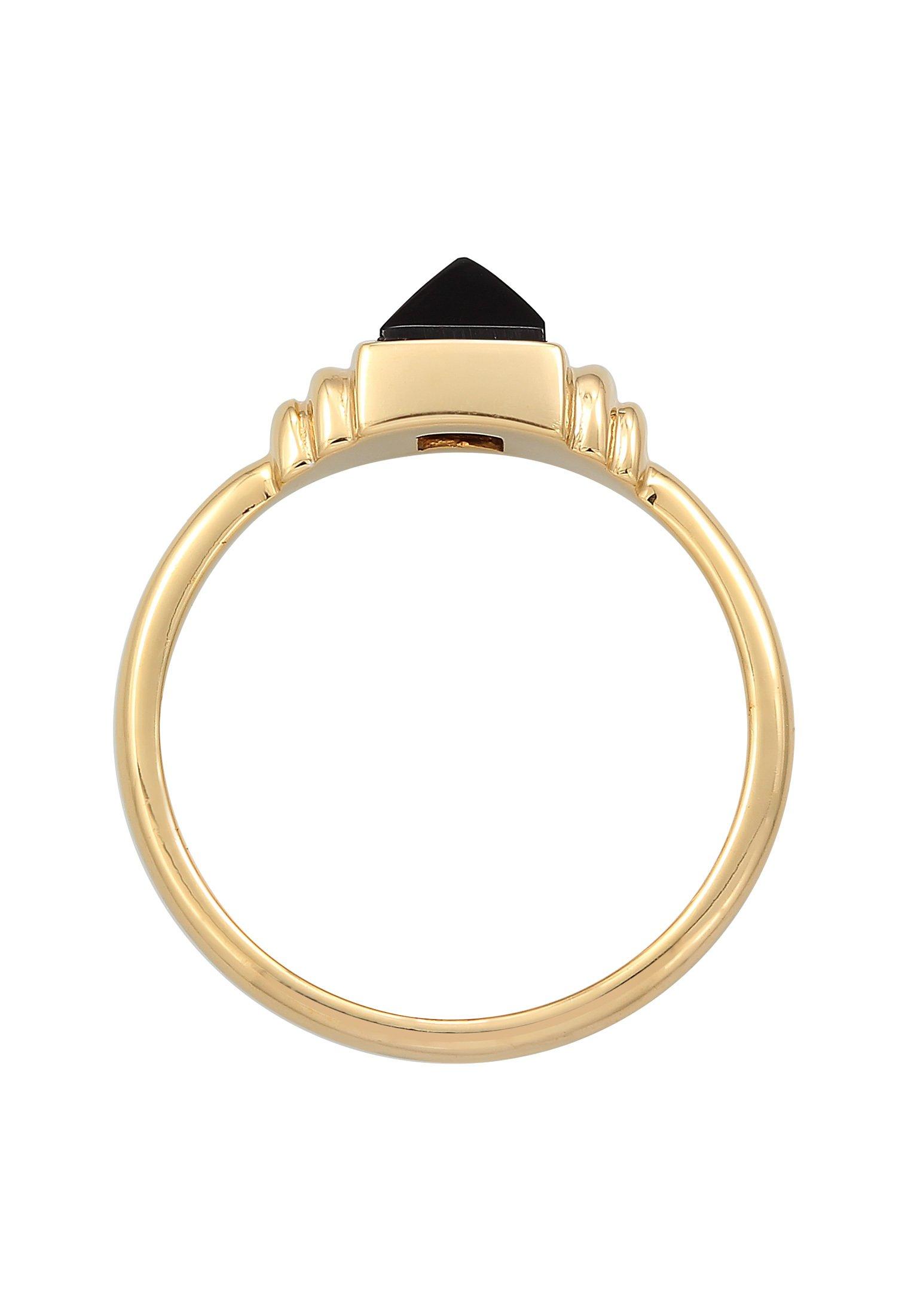 Elli  Bague Femmes Carré Vintage Avec Onyx 