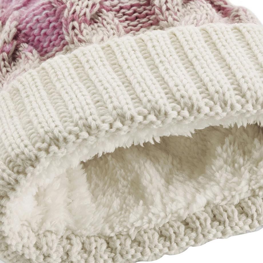 Beechfield Berretto a Maglia con Motivo a Trecce e Pom Pom  
