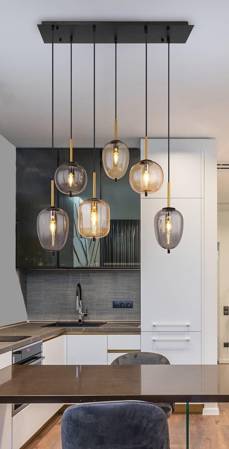 mutoni Hängeleuchte Blacky Metall  matt 6xE14  