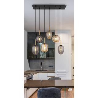 mutoni Lampada a sospensione Blacky metallo nero opaco 6xE14  