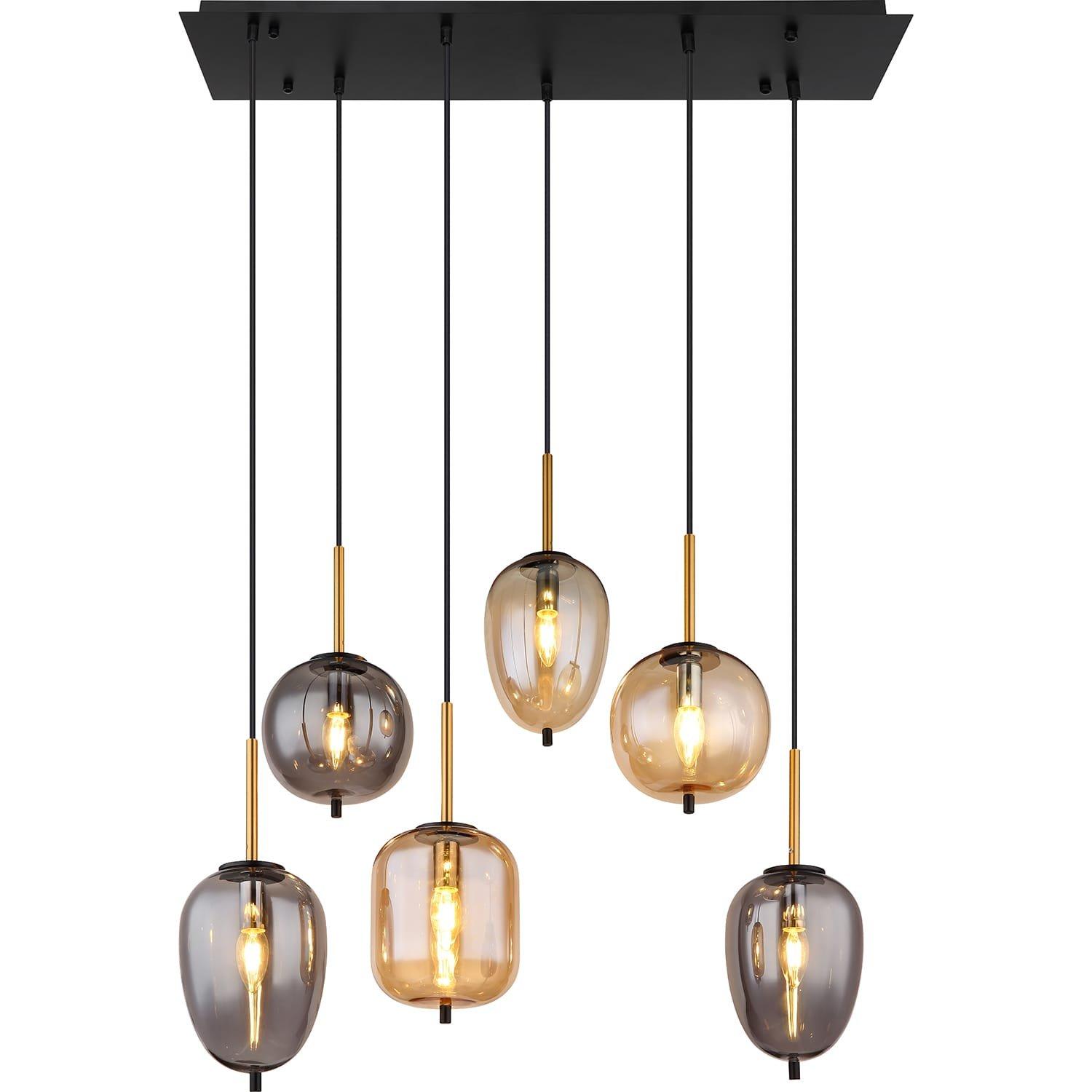 mutoni Hängeleuchte Blacky Metall  matt 6xE14  