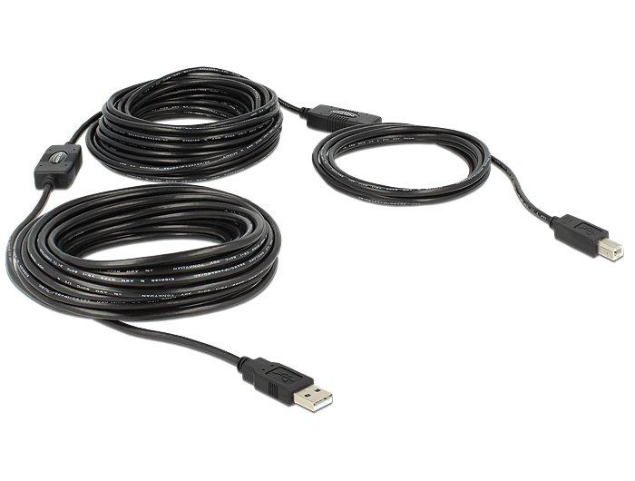 DeLock  20m, USB2.0-A - USB2.0-B USB Kabel USB A USB B Schwarz 