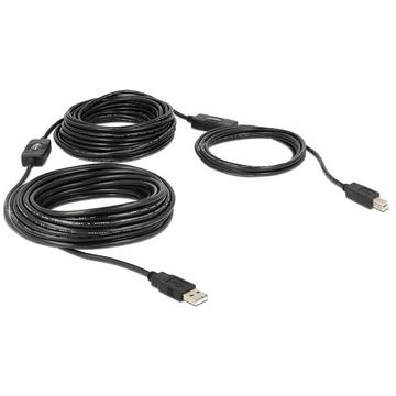 20m, USB2.0-A - USB2.0-B USB Kabel USB A USB B Schwarz