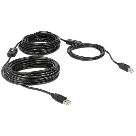 DeLock  20m, USB2.0-A - USB2.0-B USB Kabel USB A USB B Schwarz 