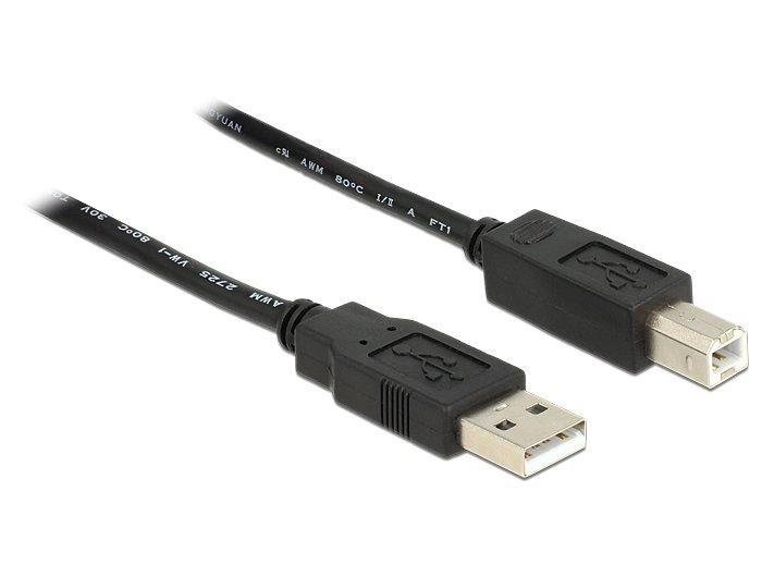 DeLock  20m, USB2.0-A - USB2.0-B USB Kabel USB A USB B Schwarz 