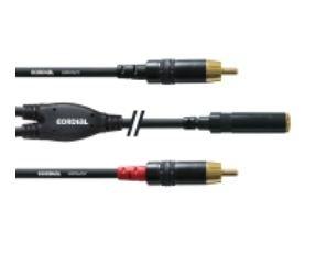 Cordial  Cordial CFY 0.3 YCC câble audio 0,3 m 2 x RCA 3,5mm Noir 