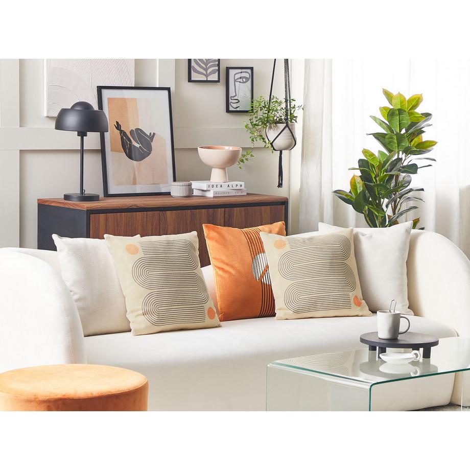 Beliani Dekokissen 2er Set aus Baumwolle Modern CALIBRACHOA  