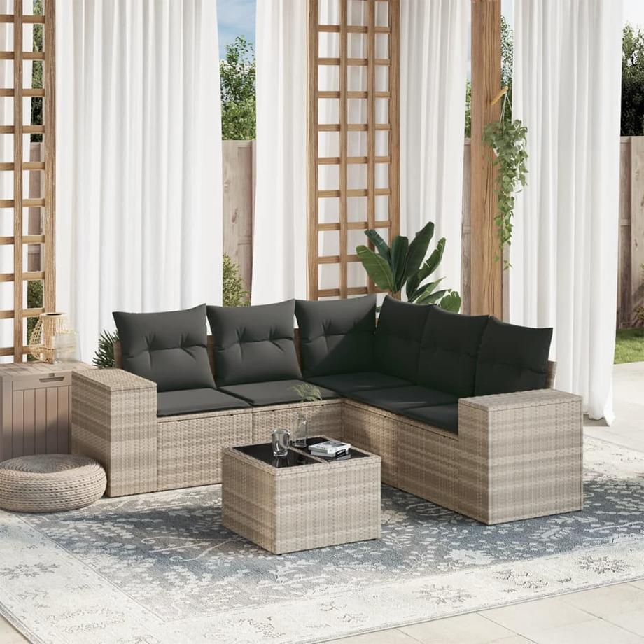 VidaXL Ensemble de canapés de jardin rotin synthétique  